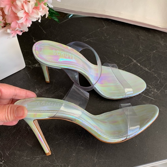 SCHUTZ ARIELLA SANDAL IN TRANSPARENT 8.5 - Picture 1 of 7